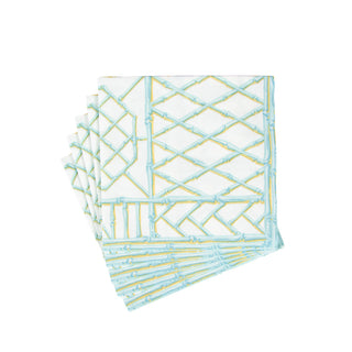 Bamboo Screen Robin's Egg-Ppr Linen Napkin Airlaid Luncheon-15 In