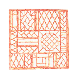 Bamboo Screen Coral-Paper Linen Napkin Airlaid Cocktail-15 In