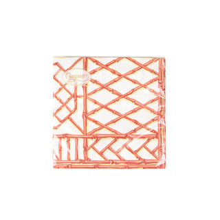 Bamboo Screen Coral-Paper Linen Napkin Airlaid Cocktail-15 In
