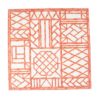 Bamboo Screen Coral-Paper Linen Napkin Airlaid Dinner-12 In