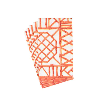 Bamboo Screen Coral-Paper Linen Guest Towels Airlaid - 12 In