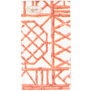 Bamboo Screen Coral-Paper Linen Guest Towels Airlaid - 12 In