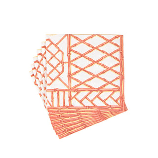 Bamboo Screen Coral-Paper Linen Napkin Airlaid Luncheon-15 In