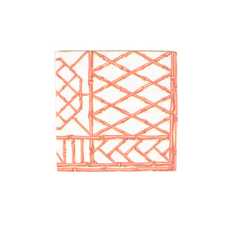 Bamboo Screen Coral-Paper Linen Napkin Airlaid Luncheon-15 In