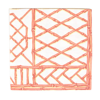 Bamboo Screen Coral-Paper Linen Napkin Airlaid Luncheon-15 In