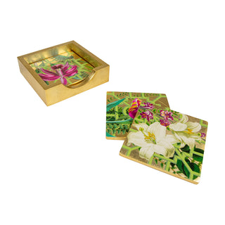 La Dolce Vita Gold Lacquer Coasters Set Of 4