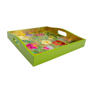 La Dolce Vita Gold Lacquer Square Tray-14X14