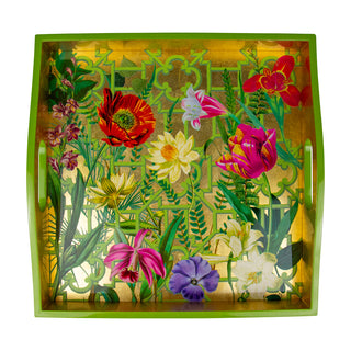 La Dolce Vita Gold Lacquer Square Tray-14X14