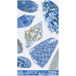 Coquillage Blue Guest Towel Napkins - 15 Per Package