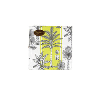 Southern Palms Green/White Napkin Cocktail