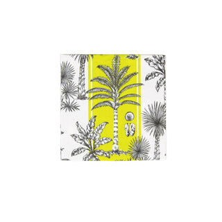 Southern Palms Green/White Napkin Cocktail