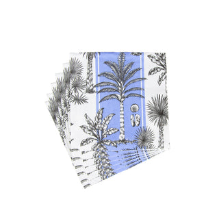 Southern Palms Blue/White Napkin Cocktail