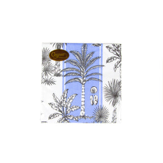 Southern Palms Blue/White Napkin Cocktail