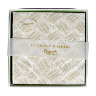 Basketry Flax-Paper Linen Napkin Box Cocktail-Airlaid