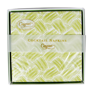 Basketry Moss Green-Paper Linen Napkin Box Cocktail-Airlaid
