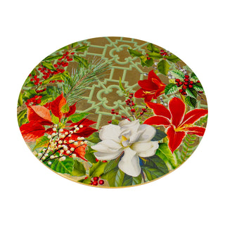 Christmas Garden Ttop Placemat Lacquer-Round 15 Inch