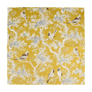 Scenic Songbirds Gold/Ivory Napkin Cocktail