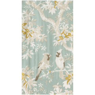 Scenic Songbirds Celadon Guest Towel Napkins - 15 Per Package