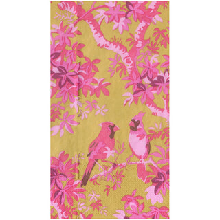 Scenic Songbirds Rose & Gold Guest Towel Napkins - 15 Per Package