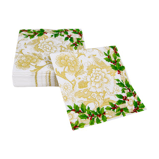 Holly Ceramic Ivory/Gold Napkin Cocktail