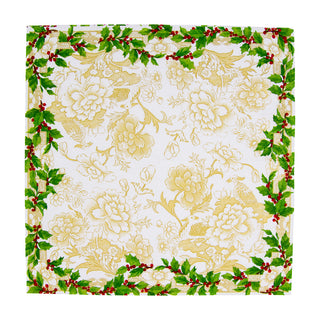 Holly Ceramic Ivory/Gold Napkin Cocktail