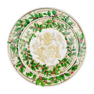 Holly Ceramic Ivory/Gold Dinner Plates