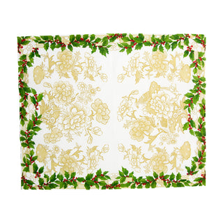 Holly Ceramic Ivory & Gold Guest Towel Napkins - 15 Per Package