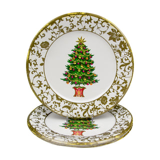 Gilded Tree Dinner Plates - 8 Per Package