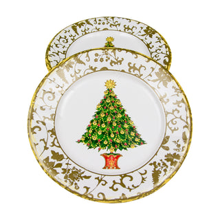 Gilded Tree Salad & Dessert Plates - 8 Per Package