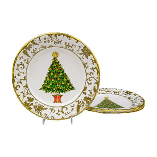 Gilded Tree Salad & Dessert Plates - 8 Per Package