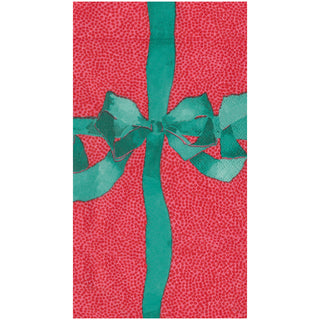 Tied With A Bow Red & Spruce Guest Towel Napkins - 15 Per Package