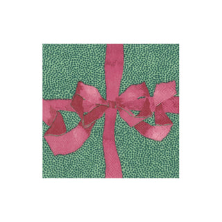 Tied With A Bow Green/Plum  Napkin Box Cocktail - 40 per box