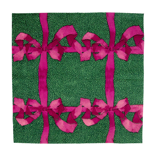 Tied With A Bow Green/Plum Napkin Cocktail