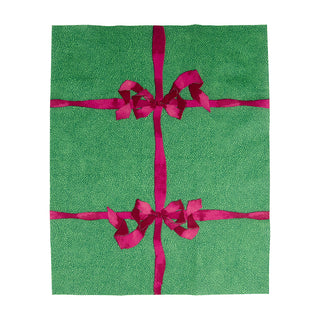 Tied With A Bow Green & Plum Guest Towel Napkins - 15 Per Package