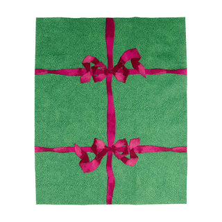 Tied With A Bow Green/Plum Guest Towel