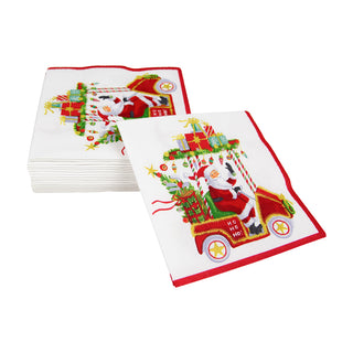 Santa's Golf Cart Napkin Cocktail