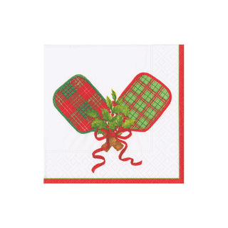 Christmas Pickleball Boxed Cocktail Napkins - 40 Per Box