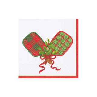 Christmas Pickleball Cocktail Napkins - 20 Per Package