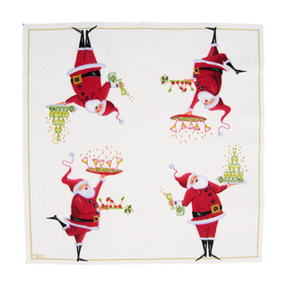 Santa Serving Drinks Napkin Cocktail