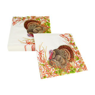 Turkey And Berries Luncheon Napkins - 20 Per Package