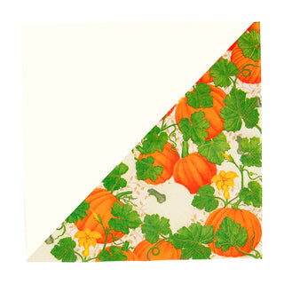 Pumpkin Chintz White Napkin Cocktail