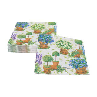 Potted Hydrangeas Napkin Cocktail