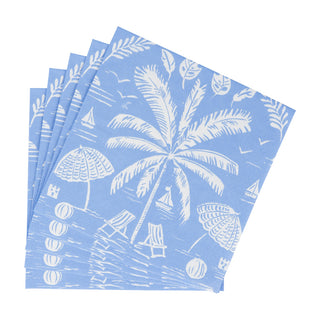 Palms And Parasols Ocean Luncheon Napkins - 20 Per Package