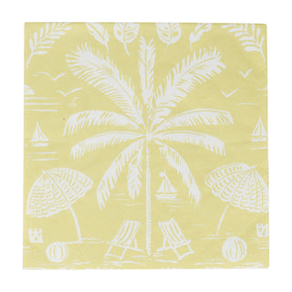 Palms And Parasols Key Lime Luncheon Napkins - 20 Per Package