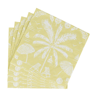 Palms And Parasols Key Lime Luncheon Napkins - 20 Per Package