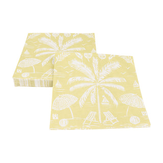 Palms And Parasols Key Lime Luncheon Napkins - 20 Per Package