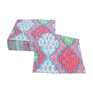 Provencale Cotton Pink Multi Cocktail Napkins - 20 Per Package