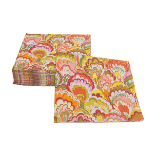 Marbled Ceramica Rspbrry/Chartreuse Napkin Cocktail