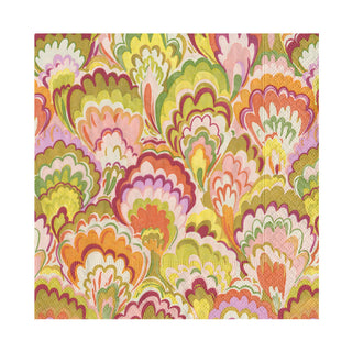 Marbled Ceramica Rspbrry/Chartreuse Napkin Luncheon
