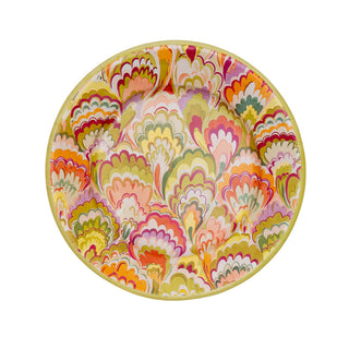 Marbled Ceramica Rspbrry/Chartreuse Salad/Dessert Plates